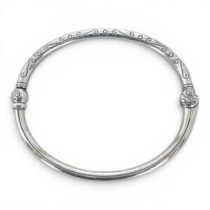 Brighton Charming Bangle JB1820 Silver Plated Hinged Charm Holder Bracelet